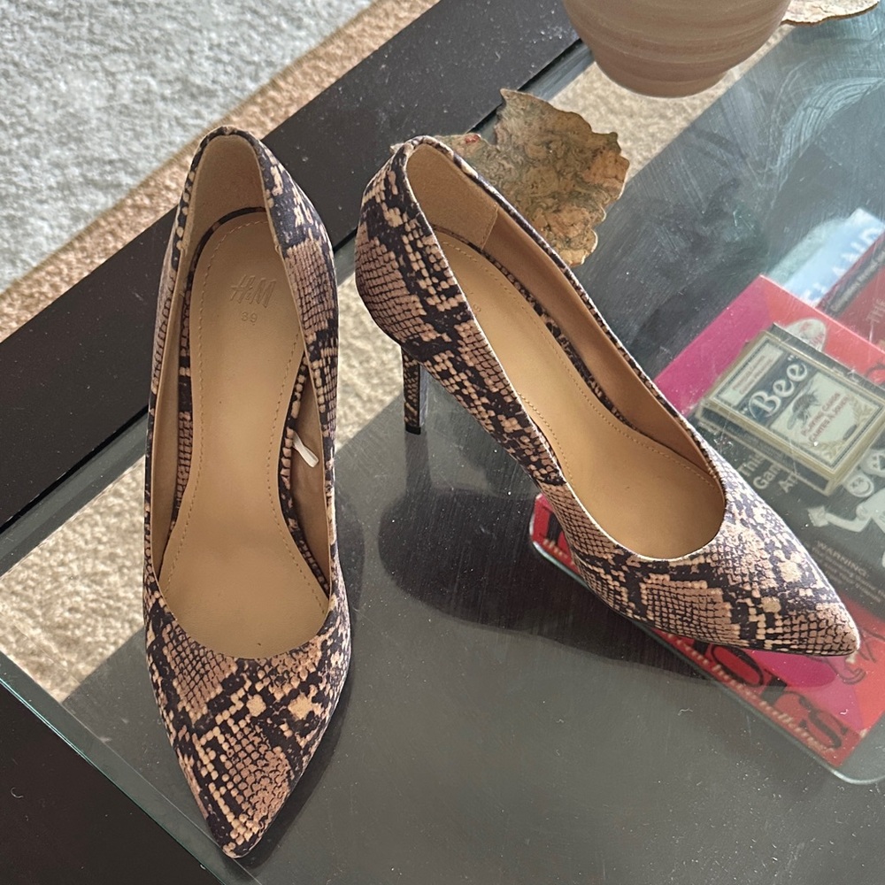 H&M Brown Snakeskin Heels